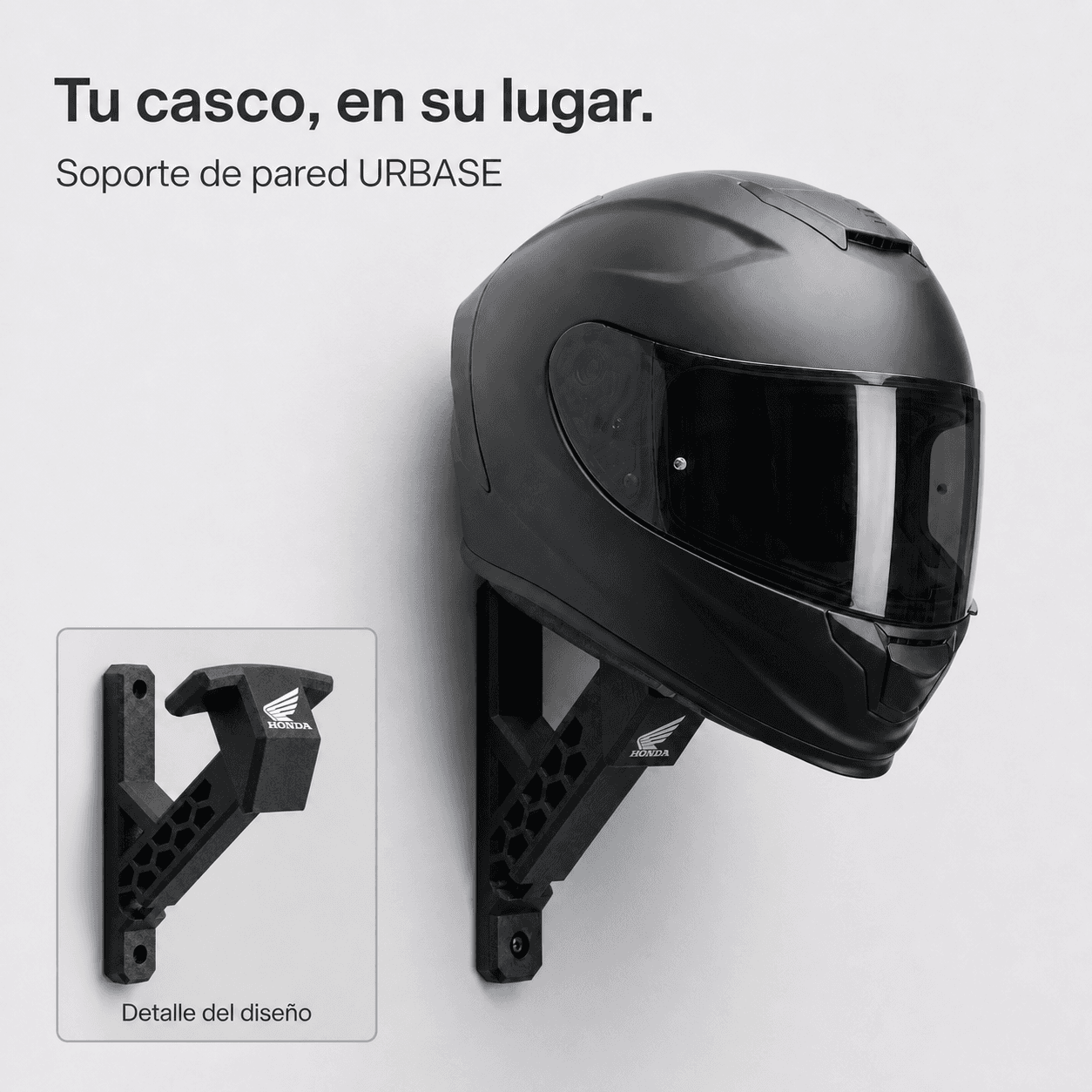 Detalle del soporte para casco de moto, imagen 3