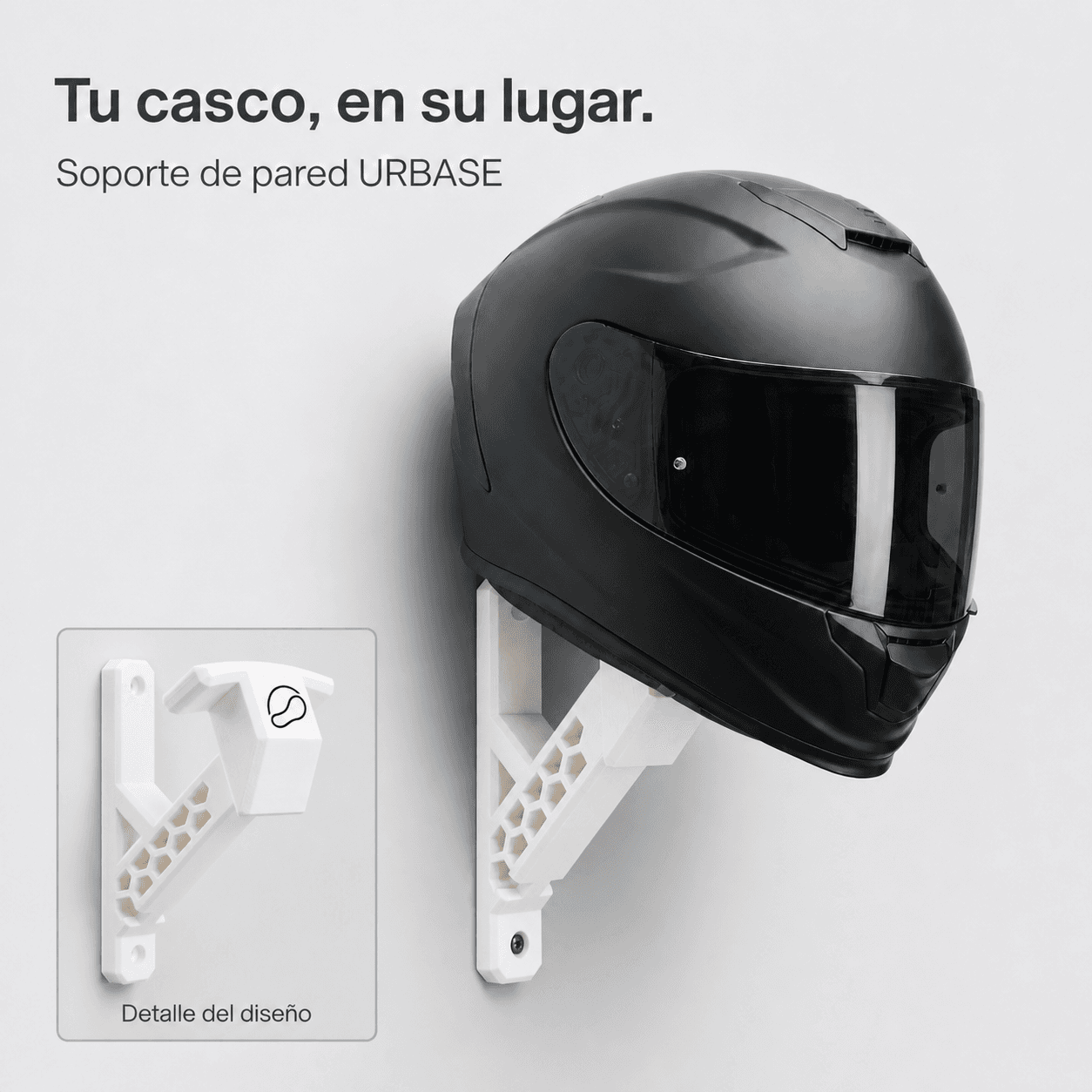 Detalle del soporte para casco de moto, imagen 2